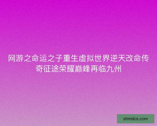 网游之命运之子重生虚拟世界逆天改命传奇征途荣耀巅峰再临九州