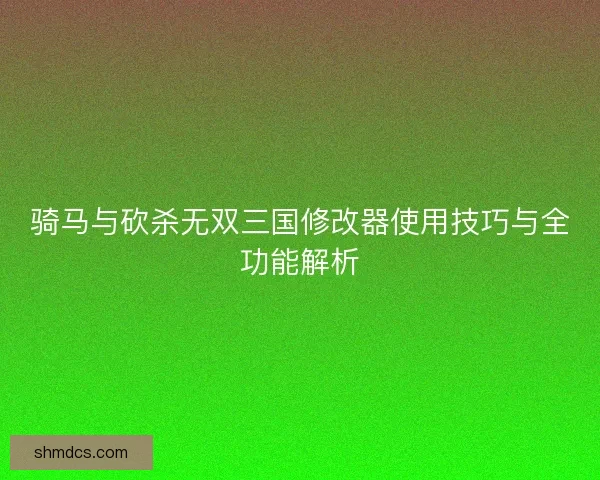 骑马与砍杀无双三国修改器使用技巧与全功能解析 骑马与砍杀无双三国修改器使用技巧与全功能解析