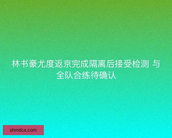 林书豪尤度返京完成隔离后接受检测 与全队合练待确认